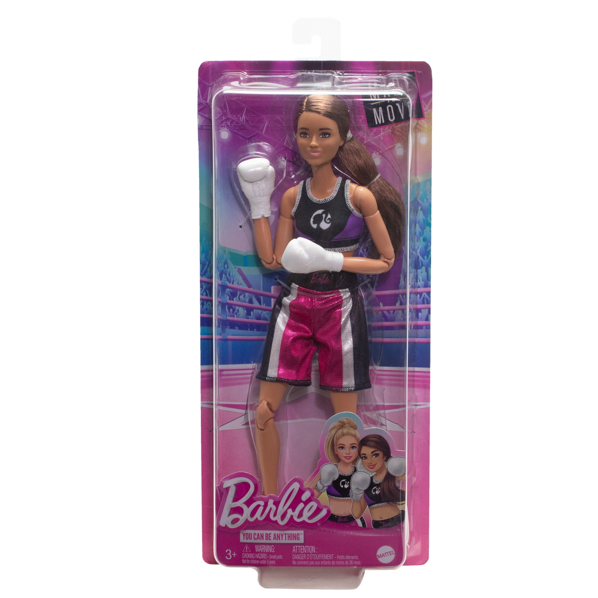 Barbie Ultra Flexible Poupée et Accessoires Boxeuse, Brunette