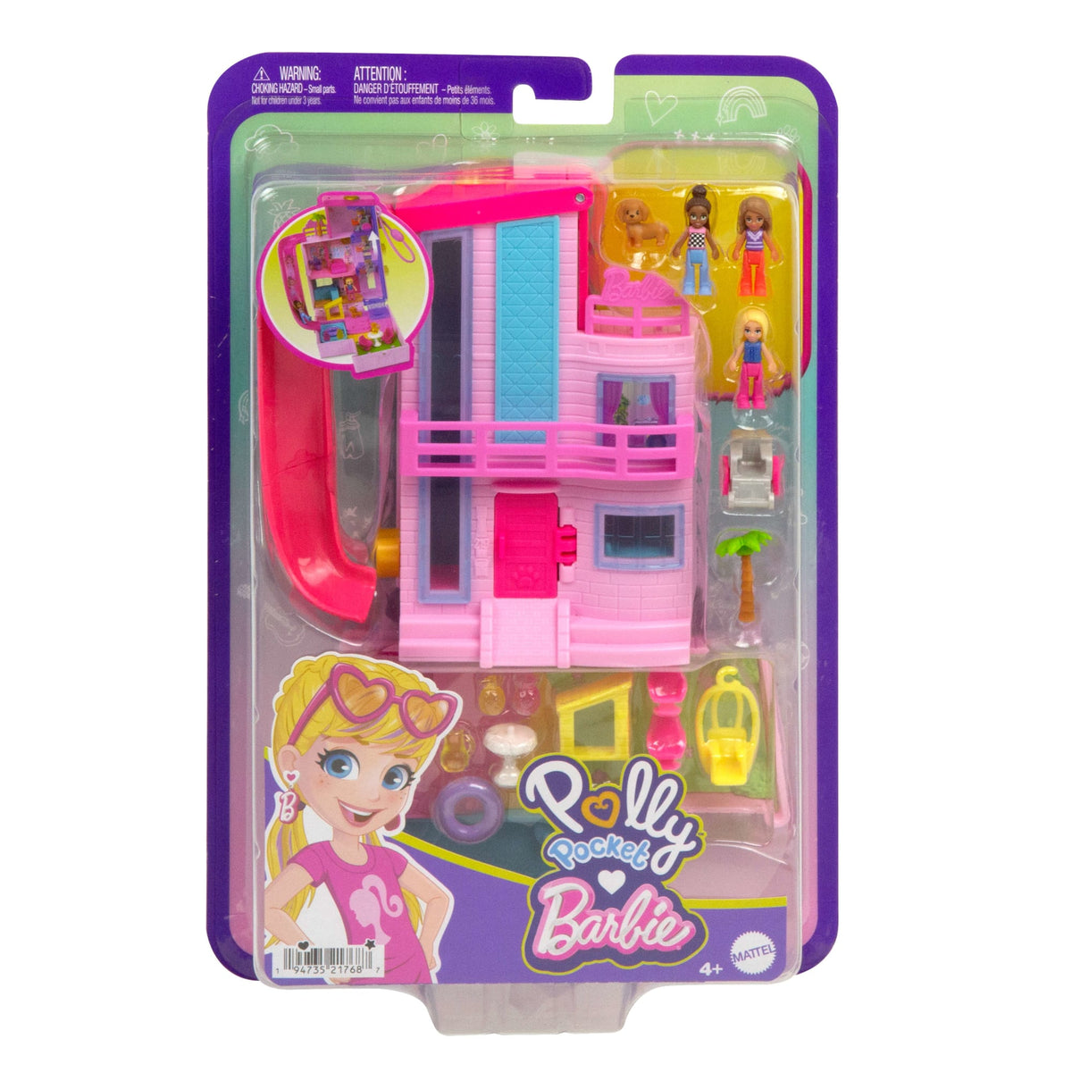 Polly Pocket-Maison de Rêve Barbie-Coffret Avec 3Mini-Figurines