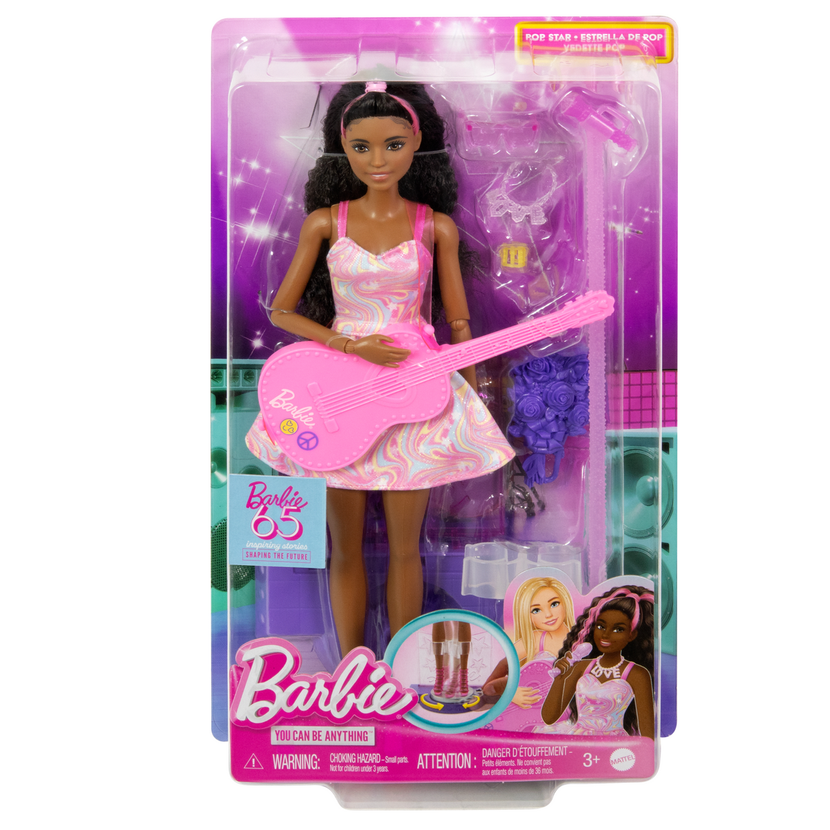 Barbie Carrières 65Anniversaire Vedette Pop et 10Accessoires