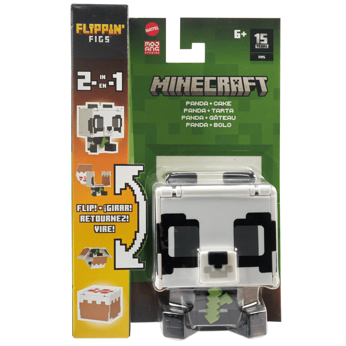 Minecraft Flippin’ Figs Figures Collection, 2-in-1 Fidget Play, 3.75-in Scale & Pixelated Design (Characters May Vary)
