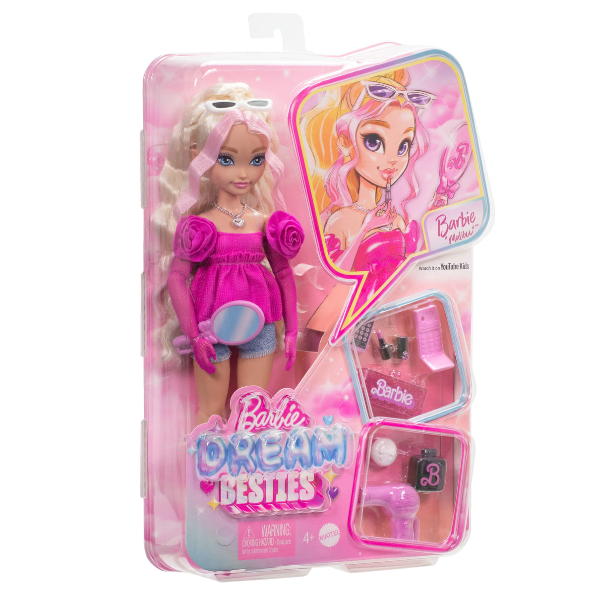 Barbie-Équipe de Rêve Malibu-Poupée et 8Accessoires