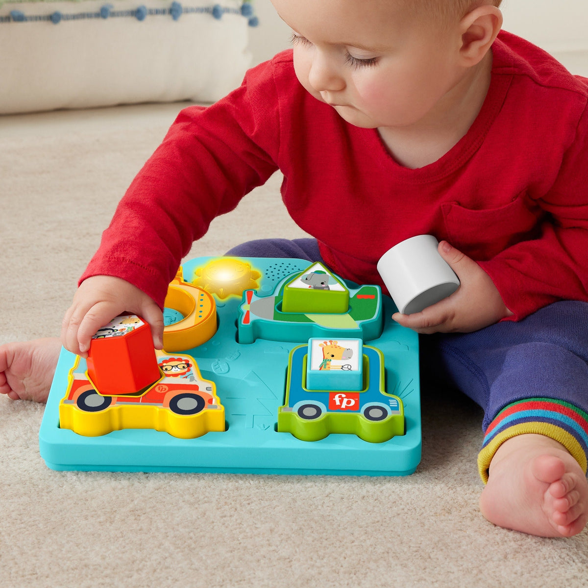 Fisher-Price Casse-Tête Véhicules, Formes et Sons, Musique et Lumières