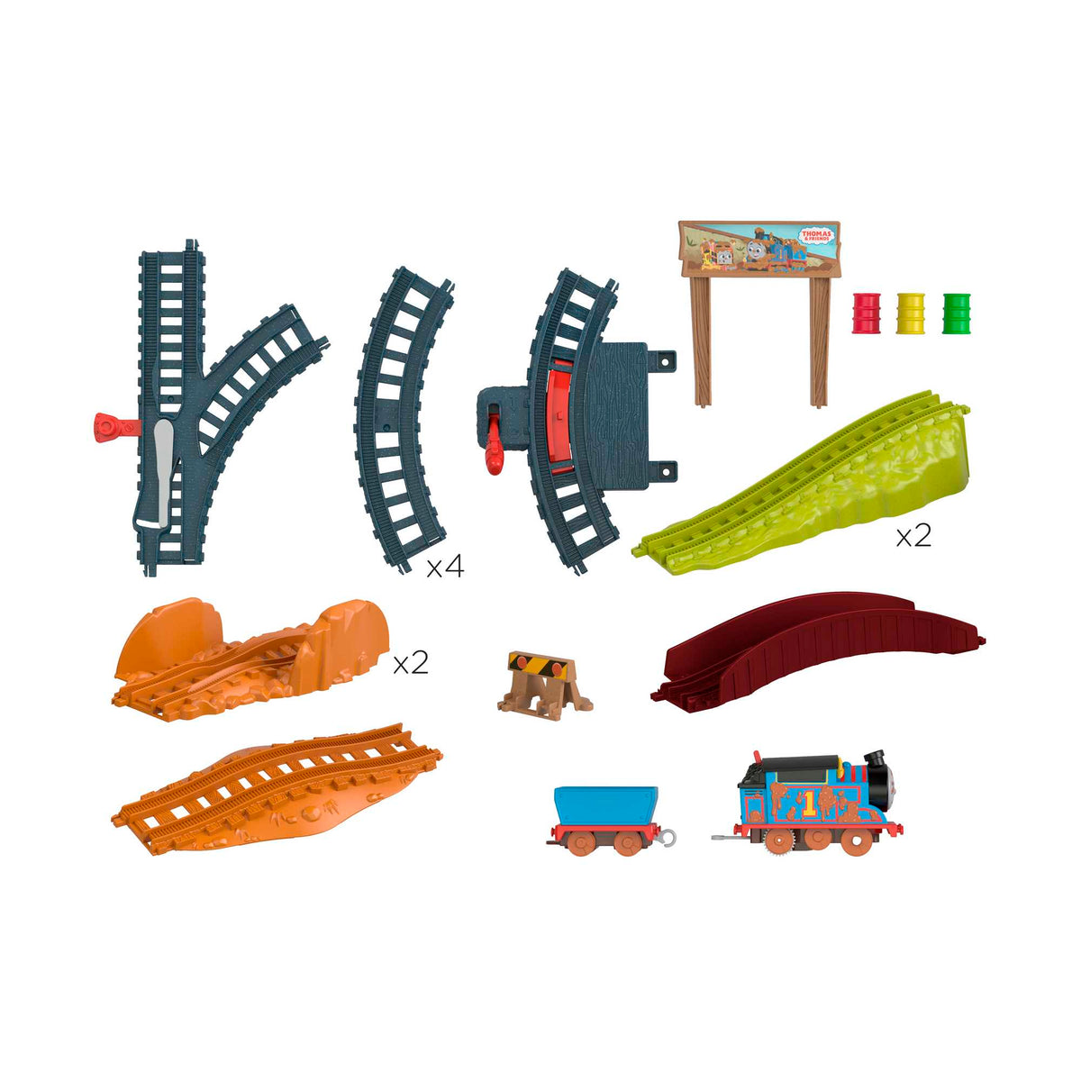 Thomas And Friends Muddy Adventure Train Set, Bumpy Track Set With Motorized Thomas Engine