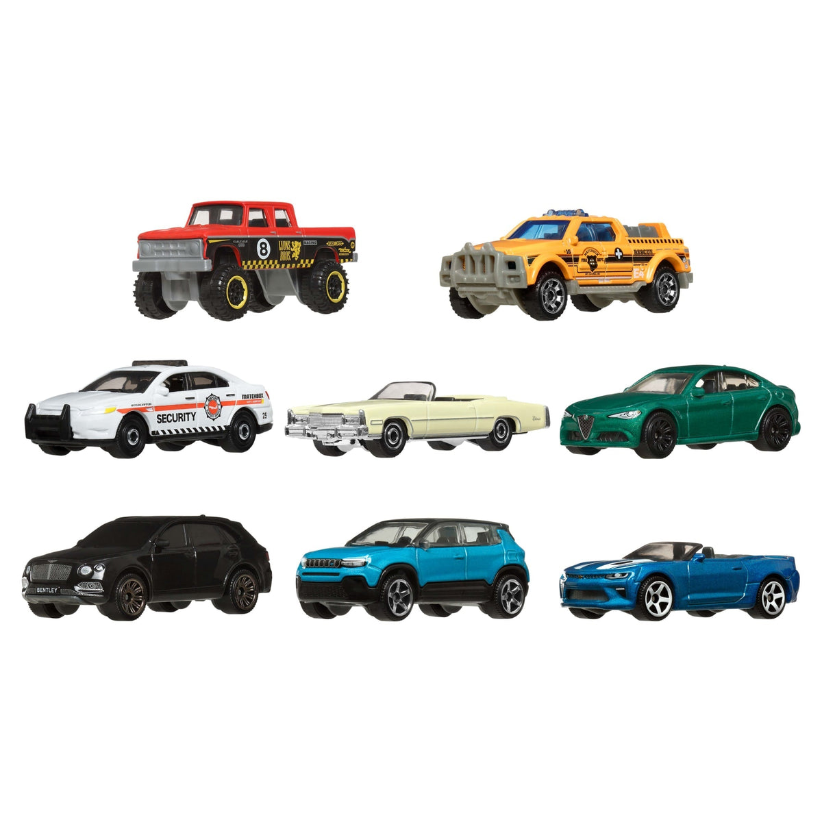 Matchbox Diecast Veículo de Brinquedo Pacote de 8 Carros