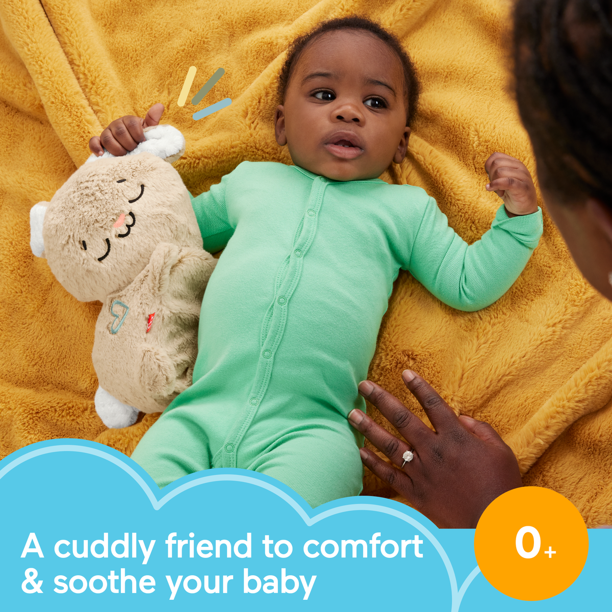 Fisher-Price Soothe & Settle Bunny Plush Baby Toy & Customizable Sound Machine With Motion