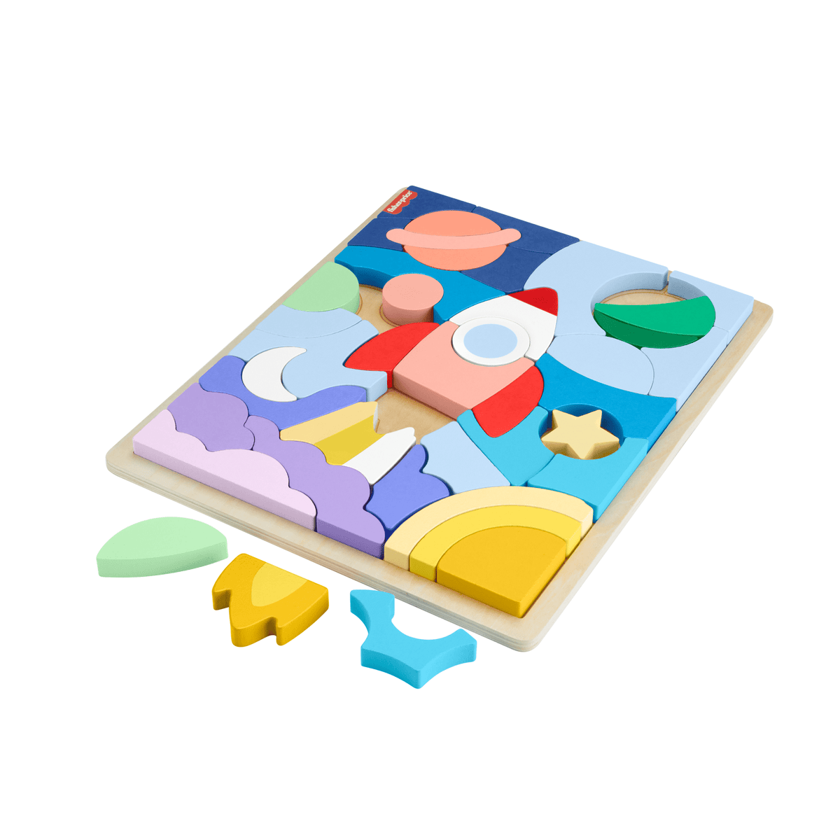 Fisher-Price Brinquedo para Bebês Quebra-cabeça de Madeira do Espaço