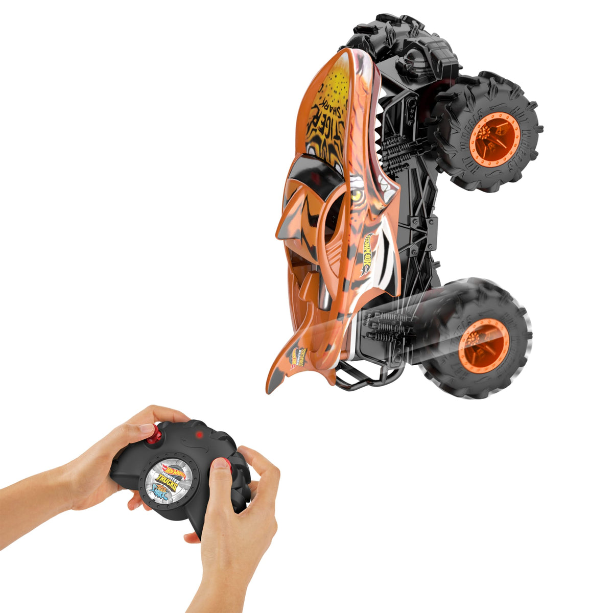 Hot Wheels Monster Trucks Vehículo a Control Remoto Tiger Shark Escala 1:24