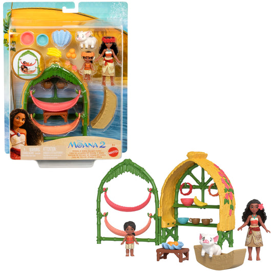 Moana 2 Conjunto de Brinquedo Casa Moana e Simea com Pua e Acessórios
