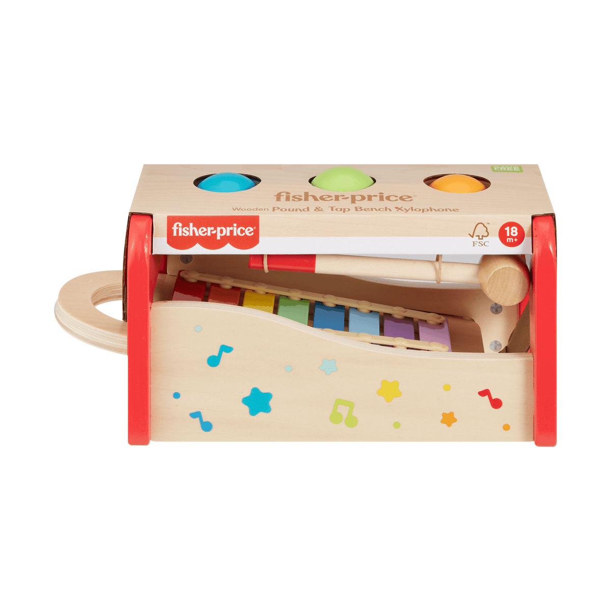Fisher-Price® Xylophone Bim Bam, Instrument de Musique, 6 Éléments