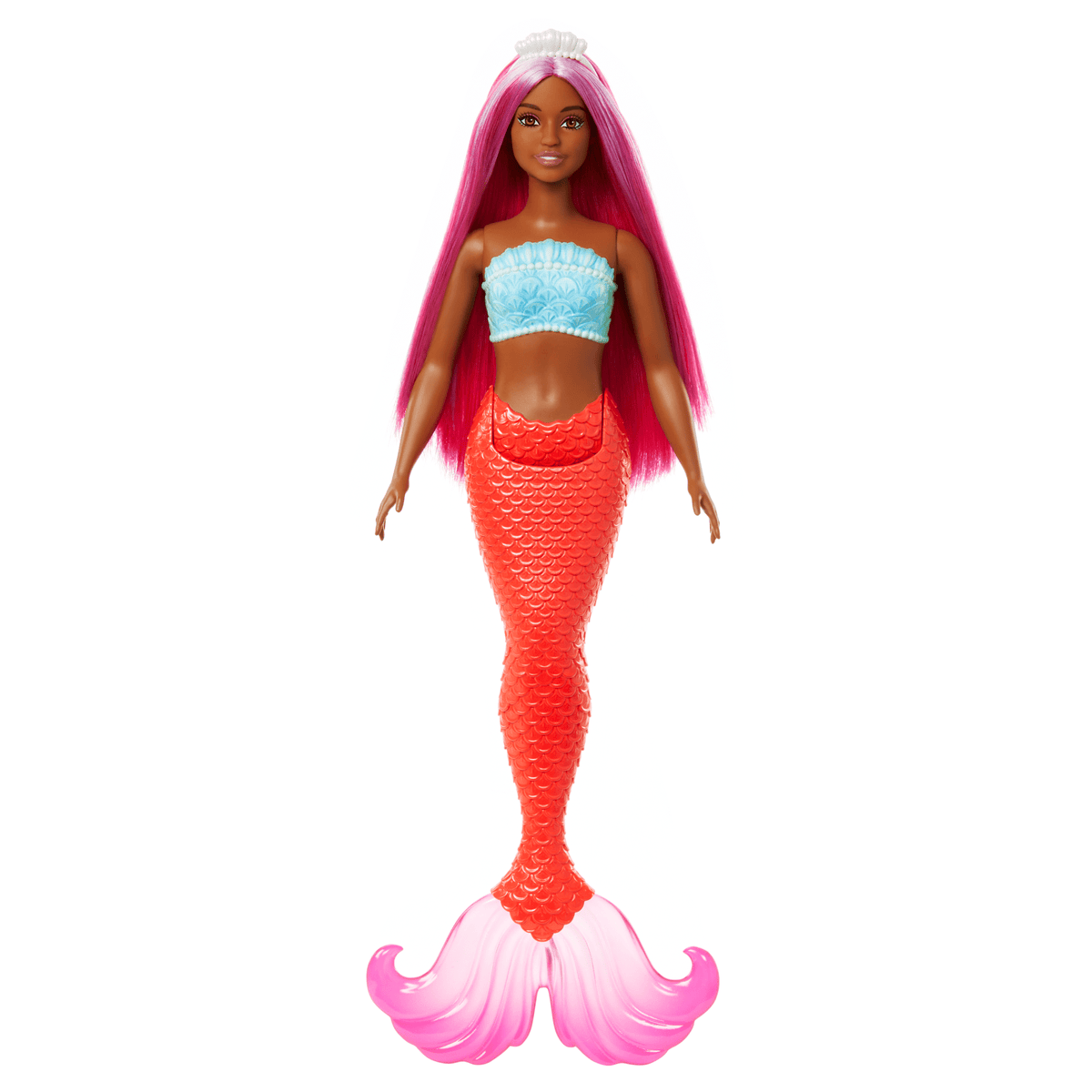 Barbie Mermaid Doll With Magenta Hair, Tropical Red Tail And Headband Accessory