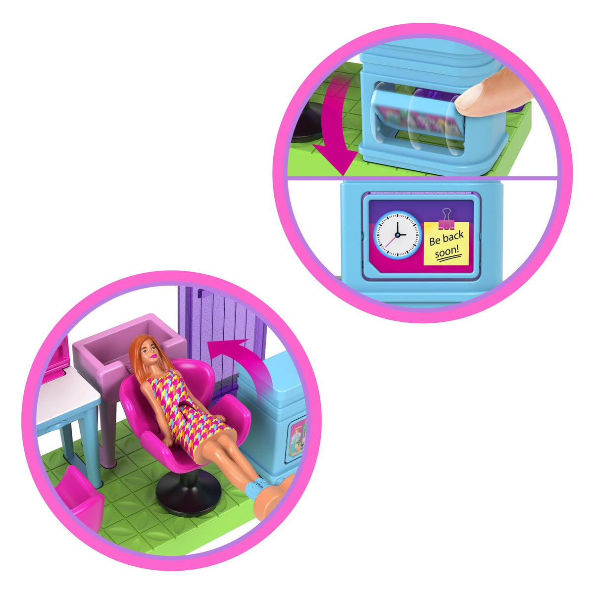 Barbie Mini Barbieland  Poupée et Coffret de Jeu Salon de Coiffure