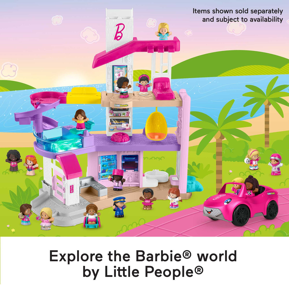 Fisher-Price Little People Barbie Swimming Figure Pack, 2 Characters For Toddlers