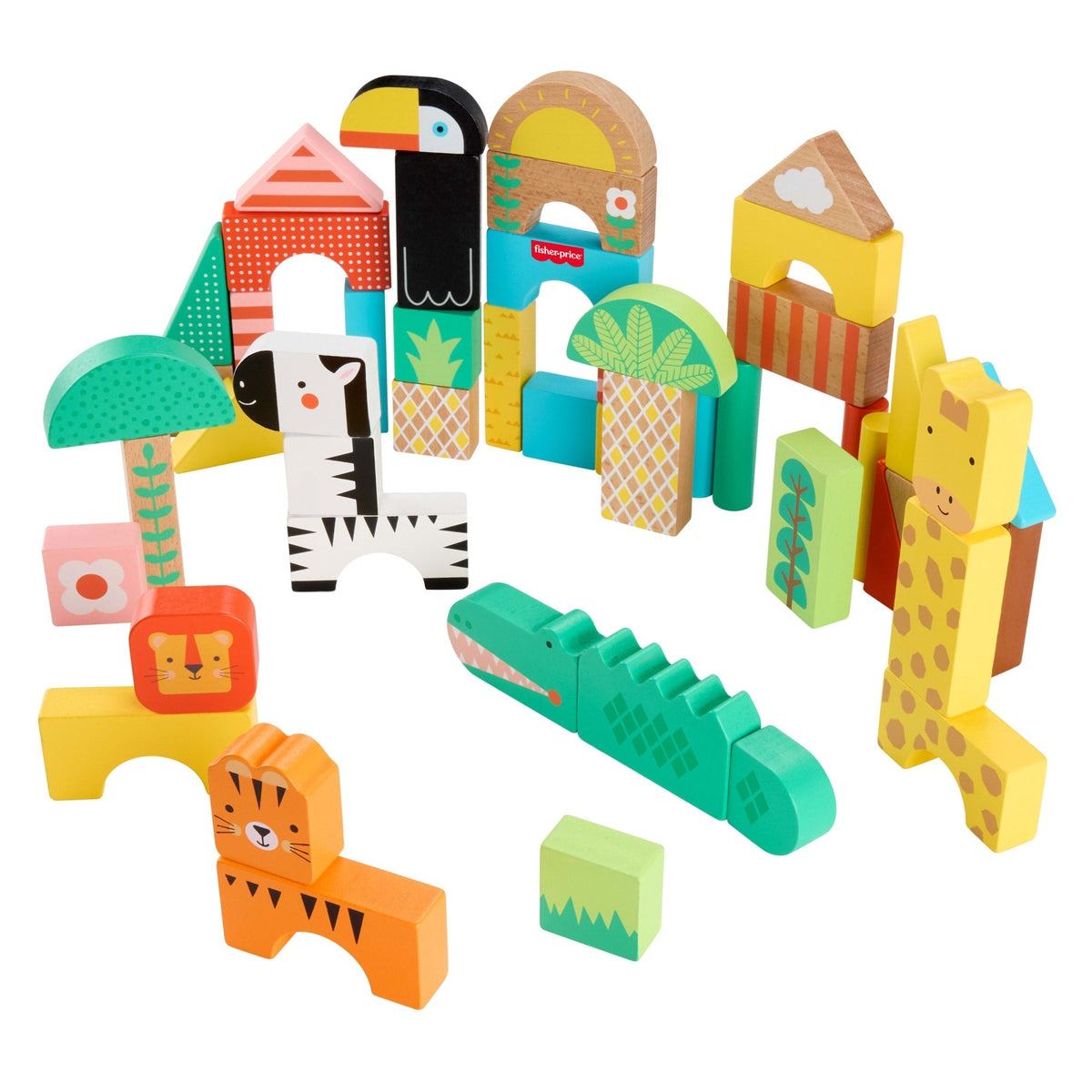 Fisher-Price Juguete para Bebés Bloques de la Jungla de Madera
