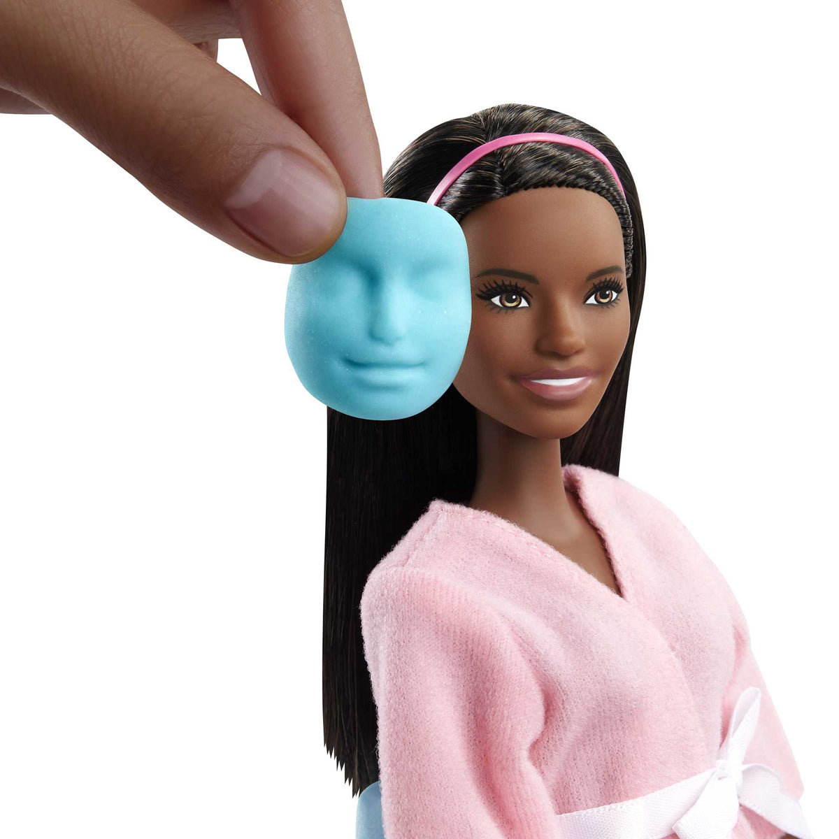 Coffret de Jeu Journée Au Spa et Masque Facial Barbie®, Poupée Barbie® Brunette, Chiot, Jouet à Mouler et Pâte
