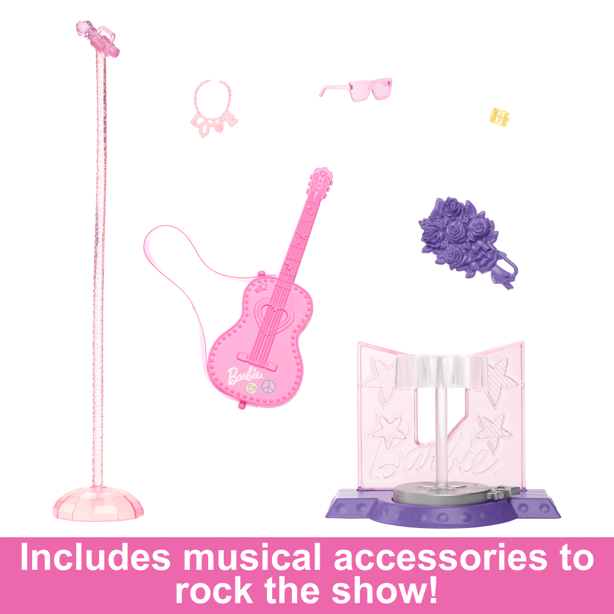 Barbie Pop Star Doll with Brown Hair & Pink Guitar