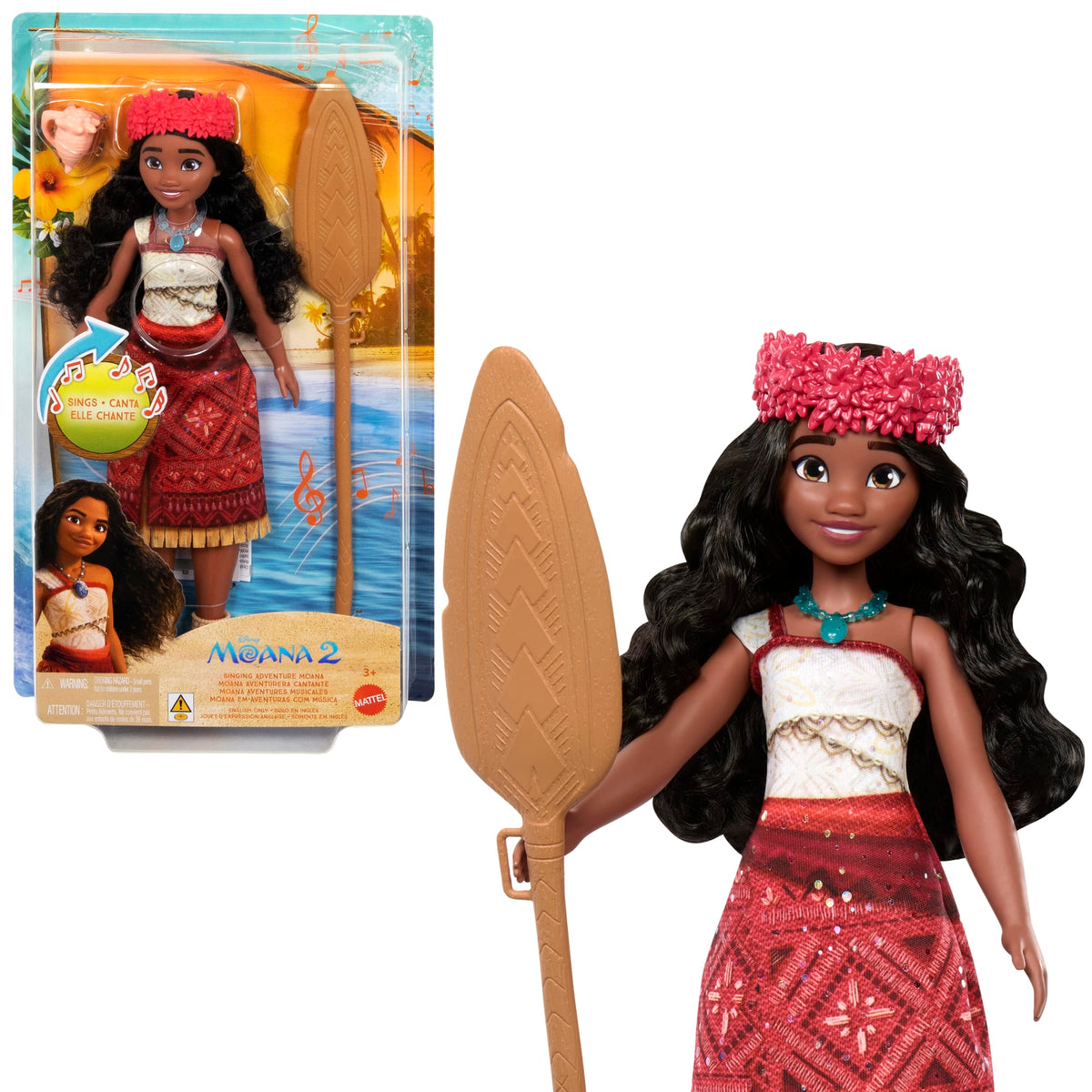 Disney Moana 2 Poupée et Acc. Moana Aventures Musicales, Anglais